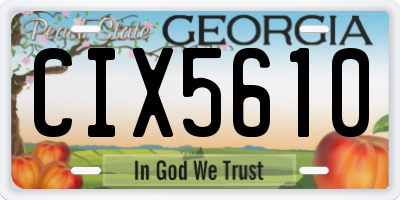 GA license plate CIX5610