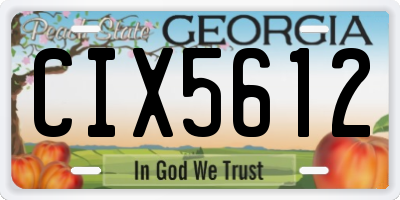 GA license plate CIX5612