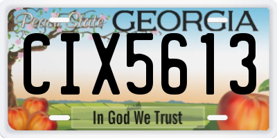 GA license plate CIX5613