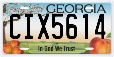 GA license plate CIX5614