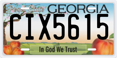 GA license plate CIX5615