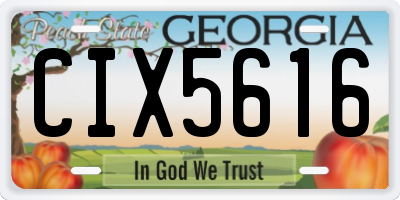 GA license plate CIX5616
