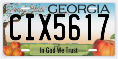GA license plate CIX5617