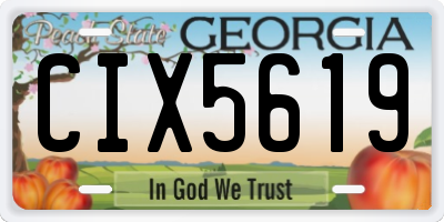 GA license plate CIX5619