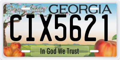 GA license plate CIX5621