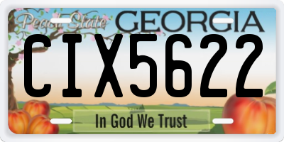 GA license plate CIX5622