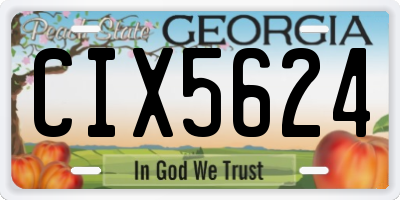 GA license plate CIX5624