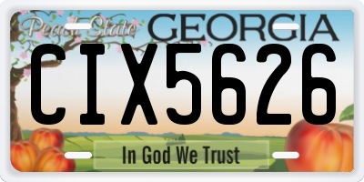 GA license plate CIX5626