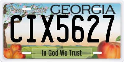 GA license plate CIX5627