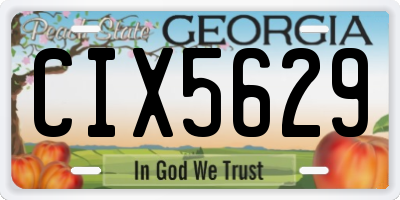 GA license plate CIX5629