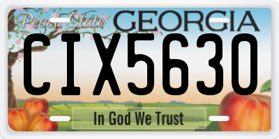 GA license plate CIX5630