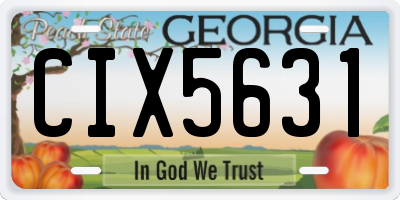 GA license plate CIX5631