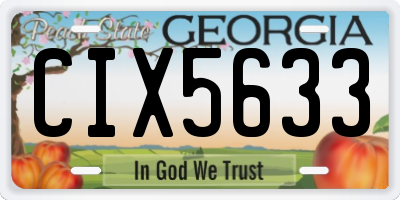 GA license plate CIX5633