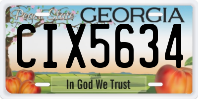 GA license plate CIX5634