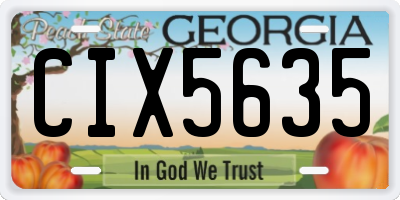 GA license plate CIX5635