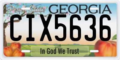 GA license plate CIX5636