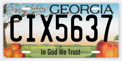 GA license plate CIX5637