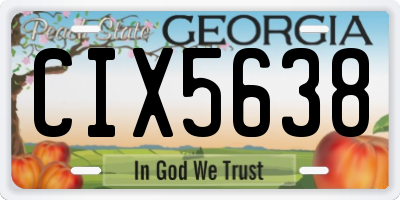 GA license plate CIX5638