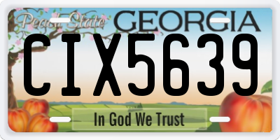 GA license plate CIX5639