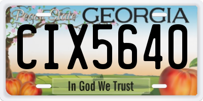 GA license plate CIX5640