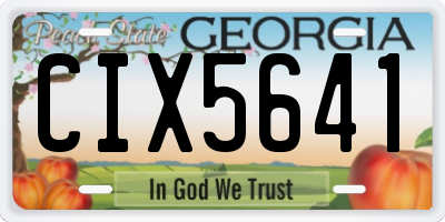 GA license plate CIX5641
