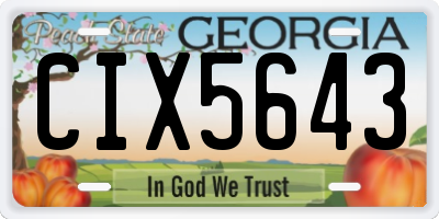 GA license plate CIX5643