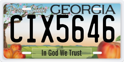 GA license plate CIX5646