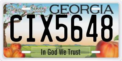 GA license plate CIX5648