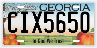 GA license plate CIX5650