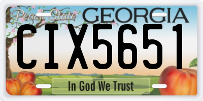 GA license plate CIX5651