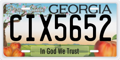 GA license plate CIX5652