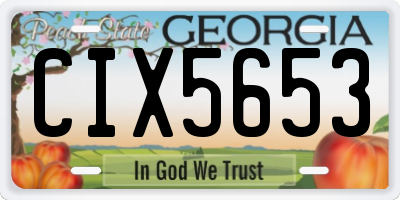 GA license plate CIX5653