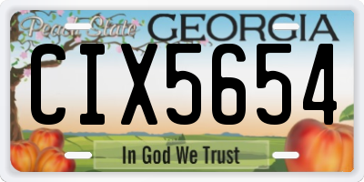 GA license plate CIX5654