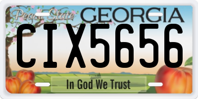 GA license plate CIX5656