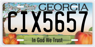 GA license plate CIX5657