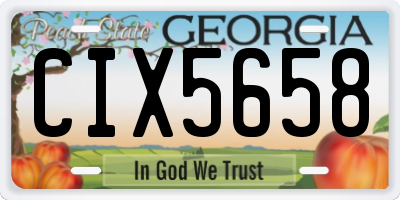 GA license plate CIX5658