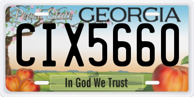 GA license plate CIX5660