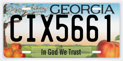 GA license plate CIX5661