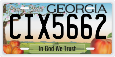 GA license plate CIX5662