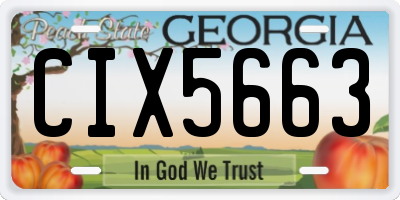 GA license plate CIX5663