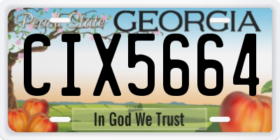 GA license plate CIX5664