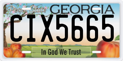 GA license plate CIX5665