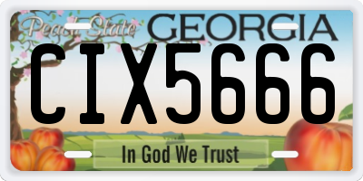 GA license plate CIX5666