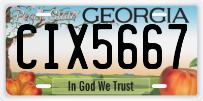 GA license plate CIX5667