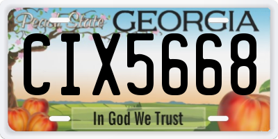 GA license plate CIX5668