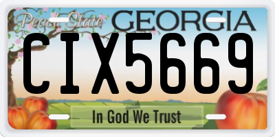 GA license plate CIX5669