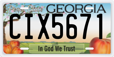GA license plate CIX5671