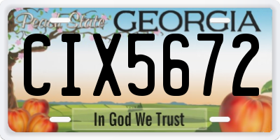 GA license plate CIX5672
