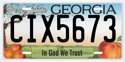 GA license plate CIX5673