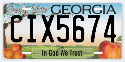 GA license plate CIX5674